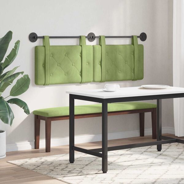 vidaXL Držeće uzglavlje Zidne Svijetlo zelena 130 x 55 x 5 cm Bar&scaron;un