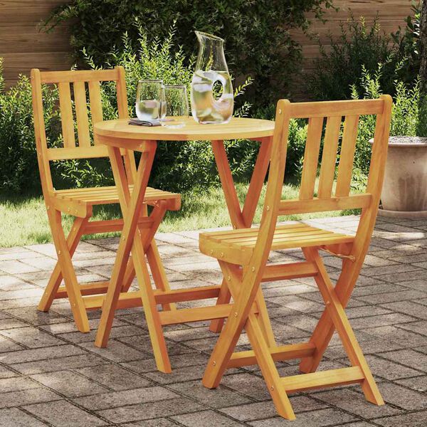 vidaXL Bistro set 3 pcs Prirodna nafta Čvrsto drvo akacije
