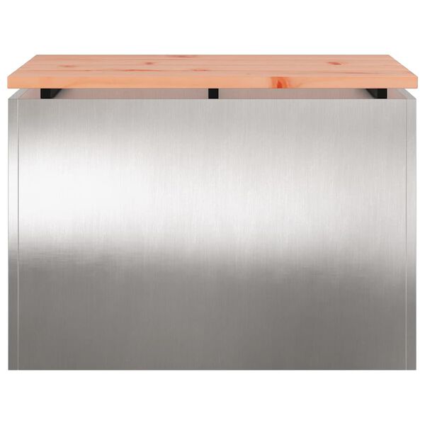 vidaXL Vrtna klupa Srebrno 60 x 40 x 43 cm Nehrđajući čelik