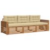 vidaXL Set vanjskih sofa s jastukom 3 pcs Prirodna i bež
