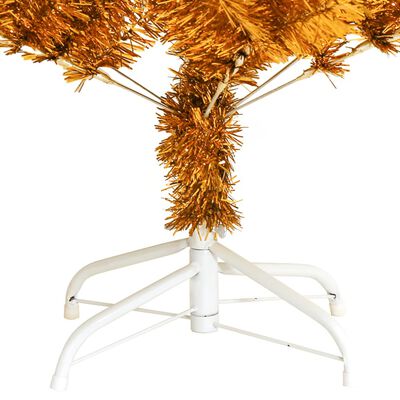 vidaXL Umjetno božićno drvce sa stalkom zlatno 150 cm PET