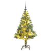 vidaXL Umjetno božićno drvce 150 LED s kuglicama i snijegom 150 cm