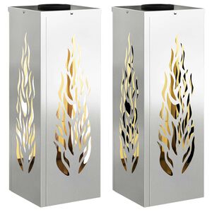 vidaXL Solarna LED svjetlost za stazu 2 pcs Galvanizirano