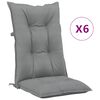 vidaXL Jastuci za vrtne stolice 6 kom sivi 120 x 50 x 7 cm od tkanine