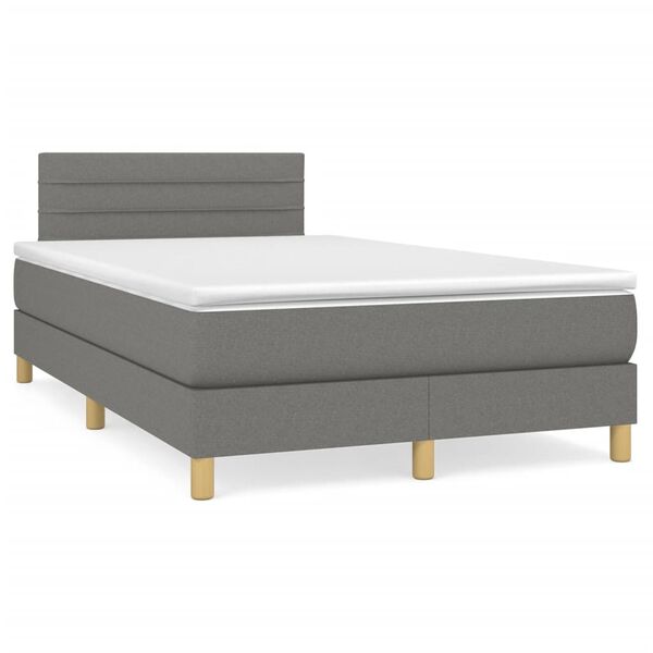 vidaXL Krevet box spring s madracem tamnosivi 120 x 190 cm tkanina