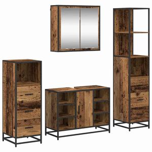 vidaXL Set namje&scaron;taja za kupaonicu 4 pcs Staro drvo Konstruirano drvo