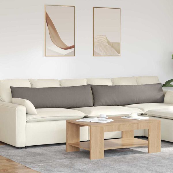vidaXL Jastučići za sofu 2 pcs Sivo-smeđa 145 x 40 cm tkanina