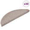 vidaXL Prostirke za stepenice 30 kom 56x17x3 cm svijetlosmeđe poluokrugle