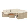 vidaXL 9-dijelni set vrtnih sofa s jastucima bež od poliratana