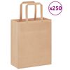vidaXL Papirnate vrećice 250 kom s ručkama smeđe 18x8x22 cm