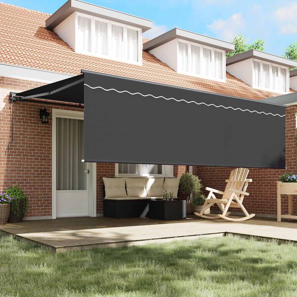 vidaXL Skrovita tenda Antracit 450 &times; 350 cm Poliester i aluminij