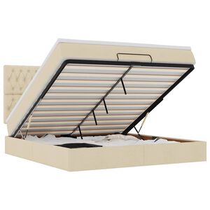 vidaXL Otomanski krevet s madracem krem 180x200cm od tkanine