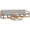 vidaXL Set vanjskih sofa s jastukom 5 pcs Prirodna i svijetlo siva