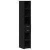 vidaXL Police za knjige s ladicama Crni hrast 30 x 42.4 x 185.2 cm