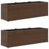 vidaXL Vrtne sadilice s 3 posude 2 kom smeđa 105x30x32 cm poliratan