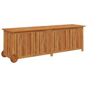 vidaXL Vrtna kutija za pohranu s kotačima 150x50x58 cm od drva bagrema