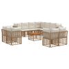 vidaXL Set vanjskih sofa 12 kom. Prirodna i krema bijela Poliester
