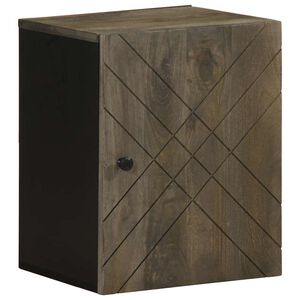 vidaXL Zidni kupaonski ormarić crni 38x33x48 cm Puno drvo Mango