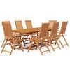 vidaXL 7-dijelni vrtni blagovaonski set od masivnog bagremovog drva 160-240 cm