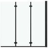 vidaXL Sklopiva vrata za tu&scaron;-kabinu s 3 ploče ESG 130 x 138 cm crna