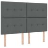 vidaXL LED Box Spring Krevet Tamno siva 160 x 200 cm tkanina