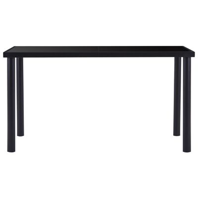 vidaXL Blagovaonski stol crni 140 x 70 x 75 cm od kaljenog stakla