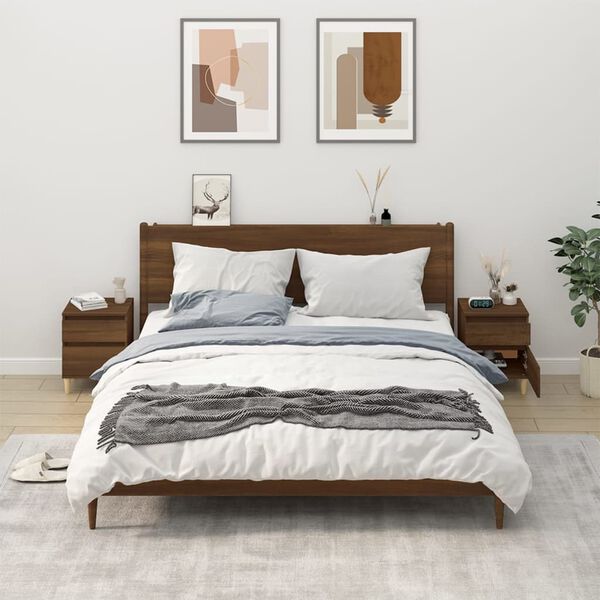 vidaXL Noćni ormarići 2 kom boja dimljenog smeđi 40x35x50 cm