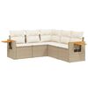 vidaXL 5-dijelni vrtni set sofa s jastucima bež od poliratana