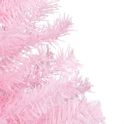 vidaXL Umjetno osvijetljeno božićno drvce sa stalkom rozo 180 cm PVC
