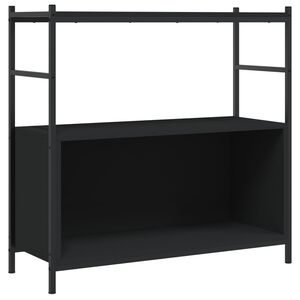vidaXL Regal za knjige crni 80x30x78,5 cm konstruirano drvo i željezo