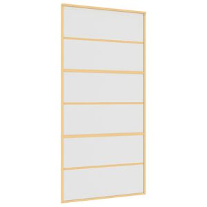 vidaXL Klizna vrata zlatna 102,5x205 cm matirano staklo ESG i aluminij