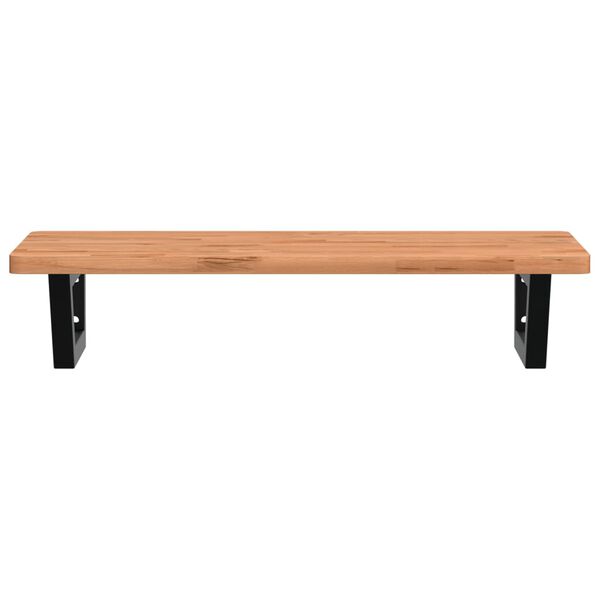 vidaXL Zidna polica za umivaonik od čelika i masivne bukovine