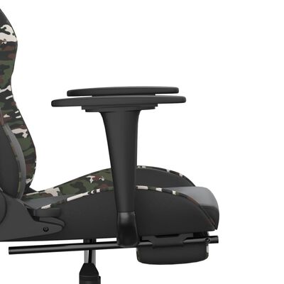vidaXL Igraća stolica s osloncem za noge crno-maskirna od umjetne kože