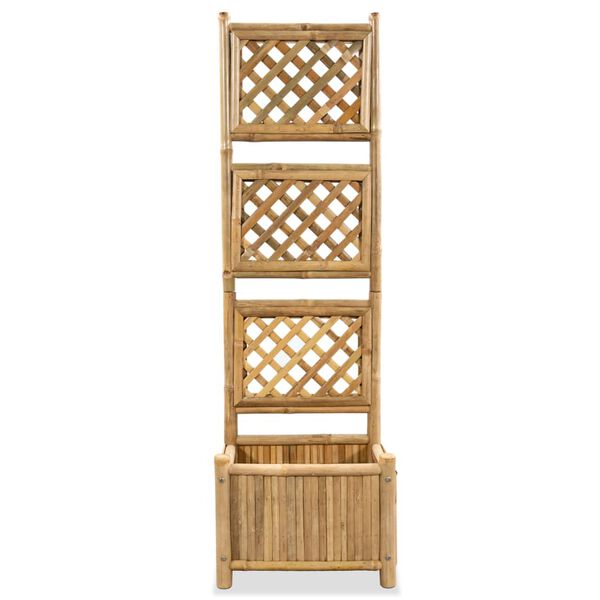 vidaXL Vrtna posuda za sadnju s rešetkom od bambusa 40 cm