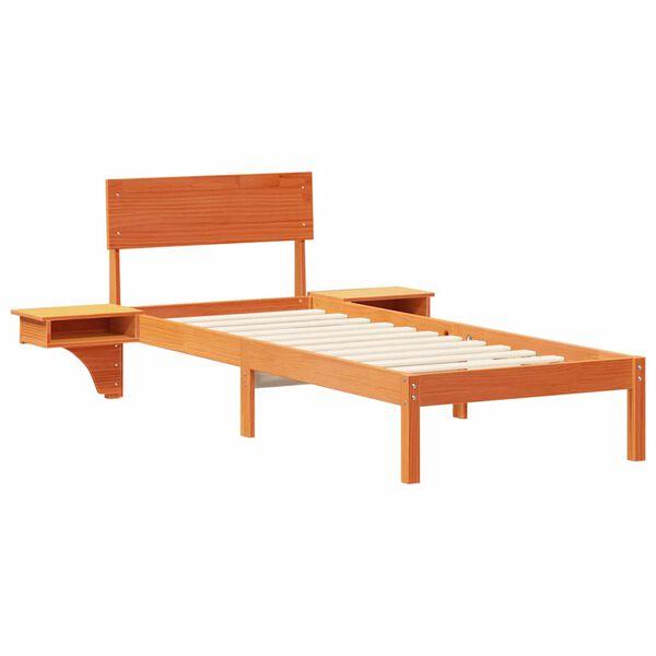 vidaXL Krevetna konstrukcija s uzglavljem Vosak smeđa 75 x 190 cm