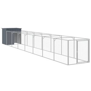 vidaXL Kućica za pse s igrali&scaron;tem antracit 110 x 813 x 110 cm čelična