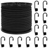 vidaXL Bungee užadi s kukama 100 mm Crna PP i guma