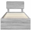 vidaXL Krevetna konstrukcija s uzglavljem Siva Sonoma 100 x 200 cm