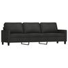 vidaXL 3-dijelni set sofa s jastucima crni od tkanine