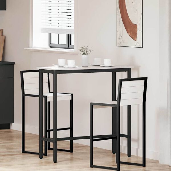 vidaXL stol Bijelo 100 x 40 x 101 cm Inženjerska drva i čelik