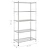 vidaXL Police za odlaganje s 5 razina 90x35x180 cm kromirane 250 kg