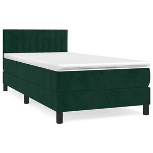 vidaXL Box spring krevet s madracem tamnozeleni 90x190 cm bar&scaron;unasti