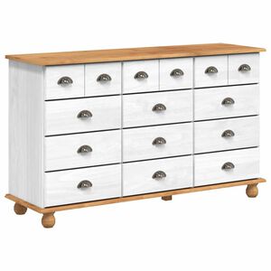 vidaXL Komoda ASKIM Bijelo 79 x 40 x 133,5 cm Čvrsto borovo drvo