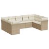 vidaXL 9-dijelni set vrtnih sofa s jastucima bež od poliratana