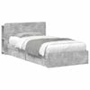 vidaXL Okvir kreveta s pohranom s ladicama Betonska siva 75 x 190 cm