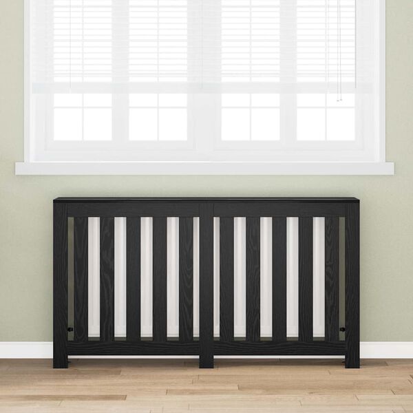 vidaXL Pokrivač radijatora Crni hrast 149 x 20 x 82 cm