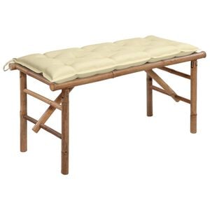 vidaXL Sklopiva vrtna klupa s jastukom 118 cm od bambusa