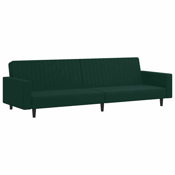 vidaXL 2-dijelni set sofa tamnozeleni bar&scaron;unasti
