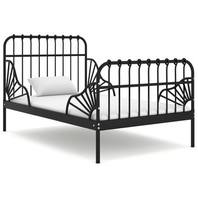 vidaXL Produživi okvir za krevet crni metalni 80 x 130/200 cm