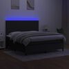 vidaXL Krevet box spring s madracem LED crni 180x200 cm od tkanine